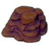 Cooled molten rock